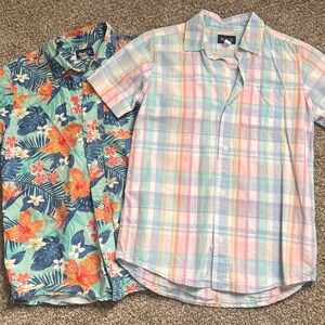 Place Boys' 10/12 Hawaiian and Plaid Pastel Shirts
